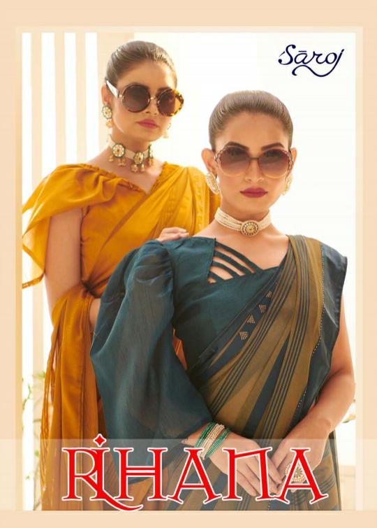 Saroj Rihana Latest Fancy Wear Georgette Designer Saree Collection